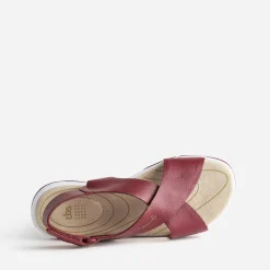 Tbs Sandales^Sandale en cuir à larges brides ROUGE