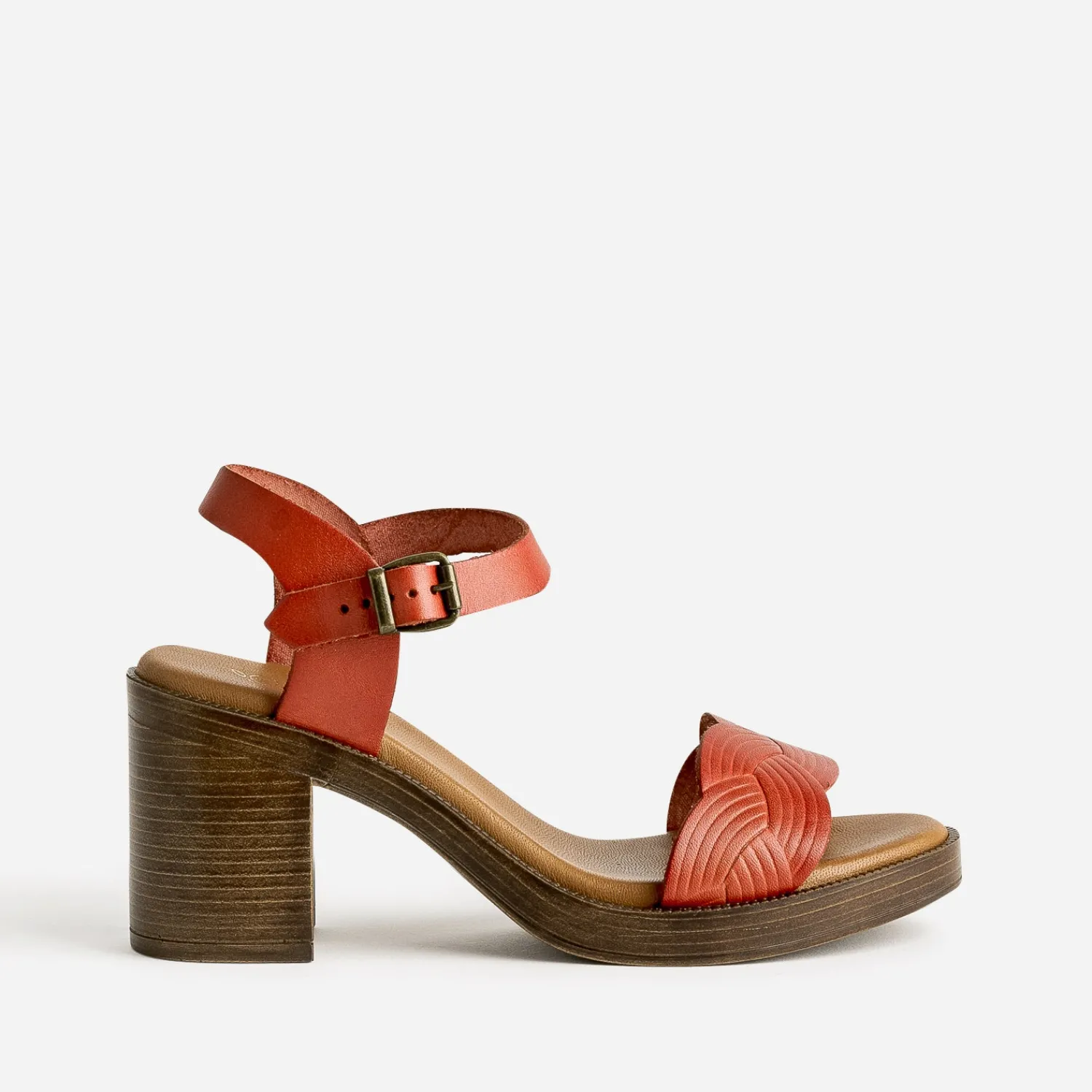 Eram Sandales^Sandale terracotta en cuir ORANGE