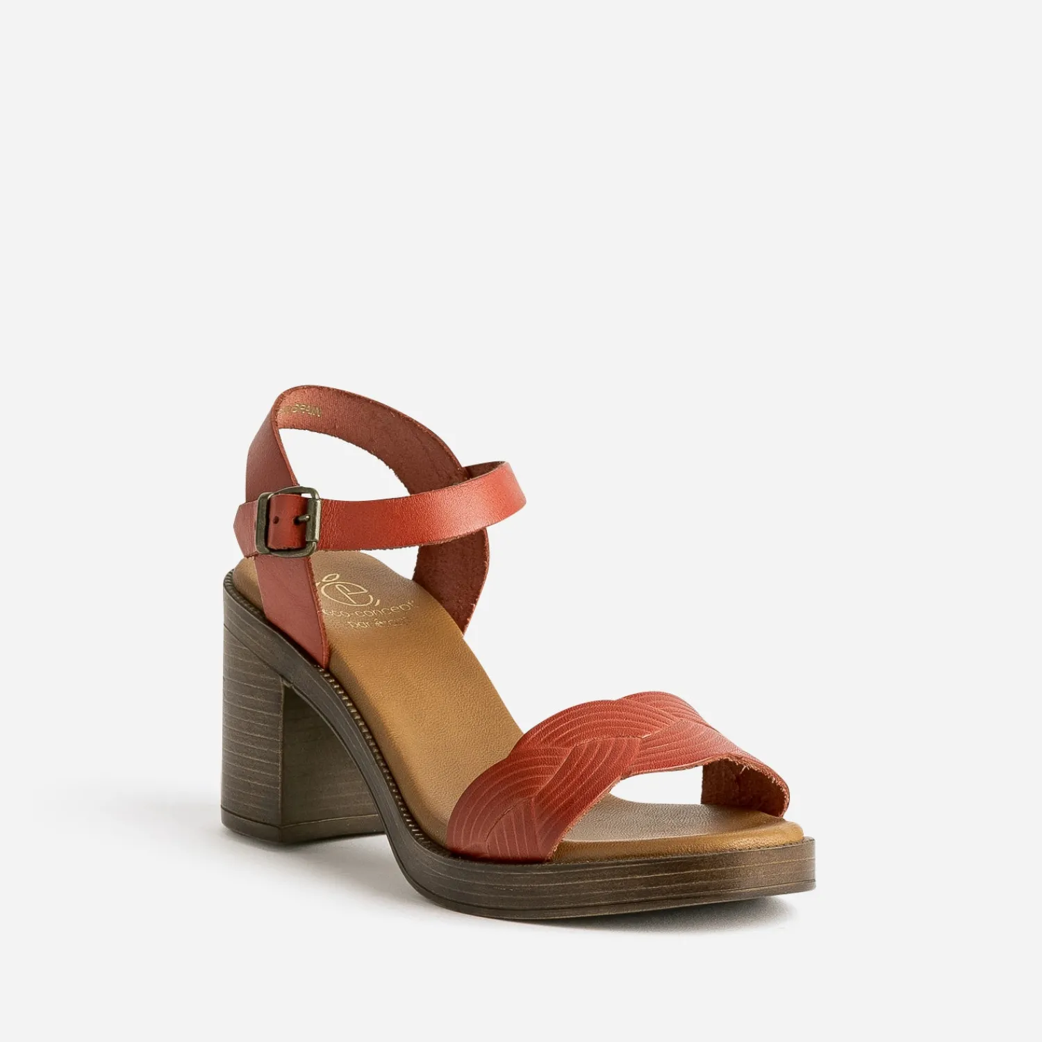 Eram Sandales^Sandale terracotta en cuir ORANGE