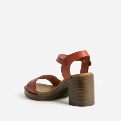 Eram Sandales^Sandale terracotta en cuir ORANGE