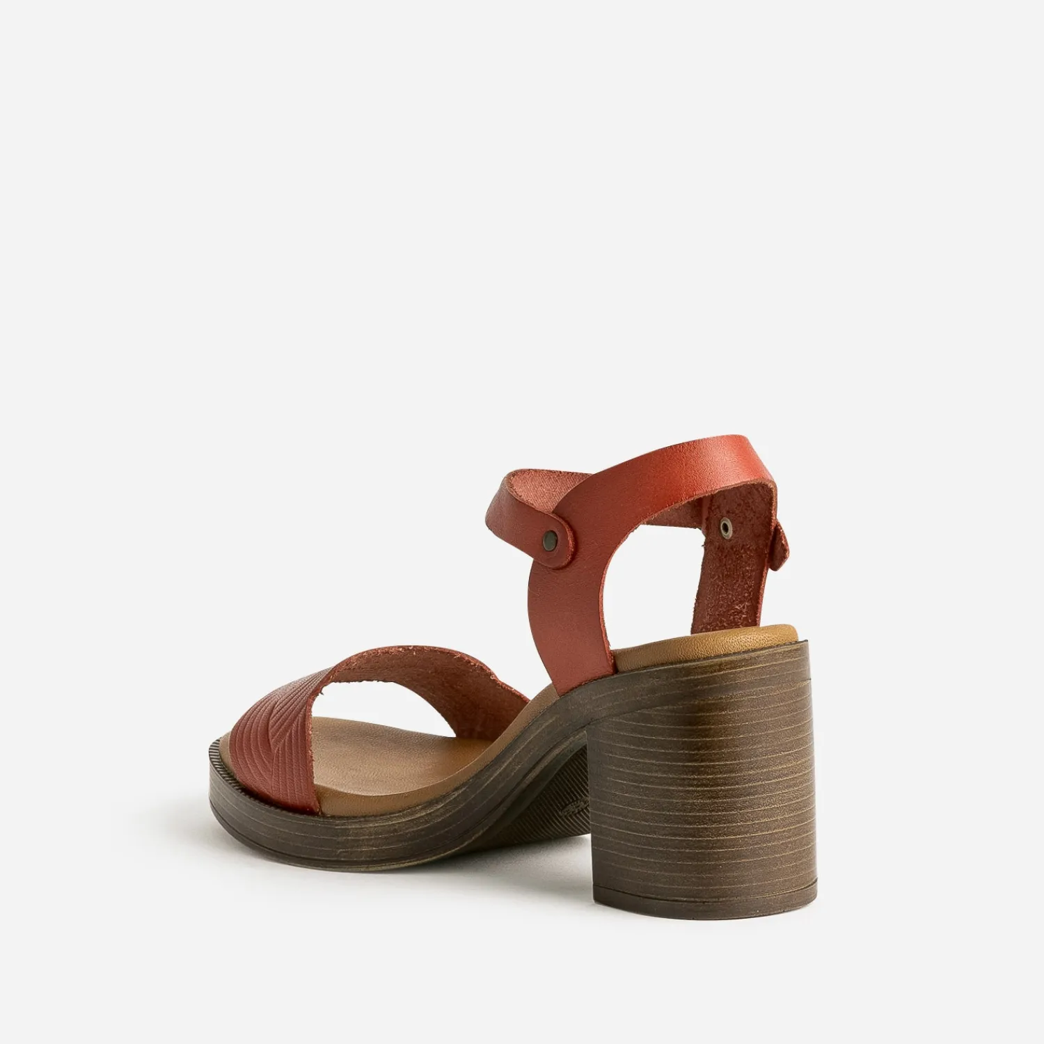 Eram Sandales^Sandale terracotta en cuir ORANGE