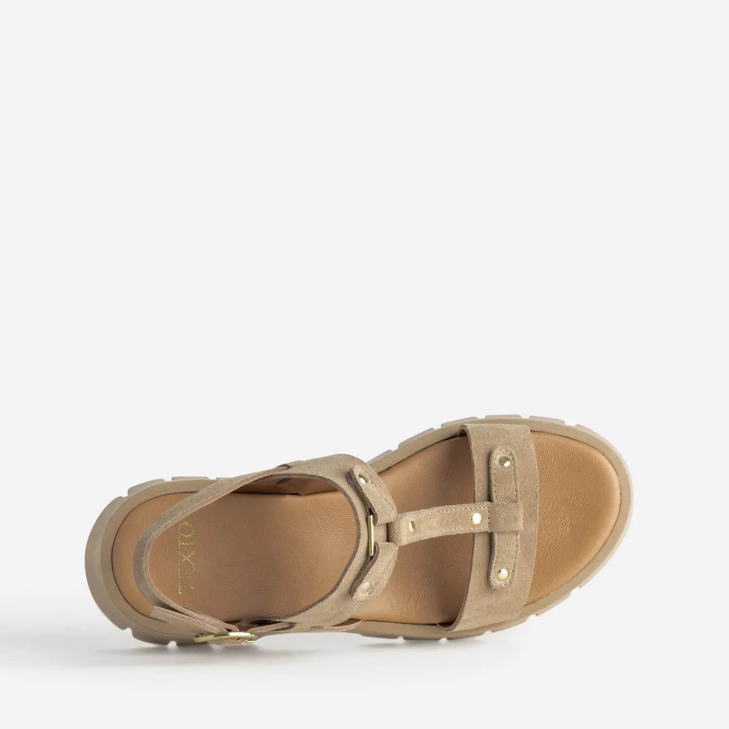 Texto Sandales^Sandale cuir velours semelle crantée BEIGE