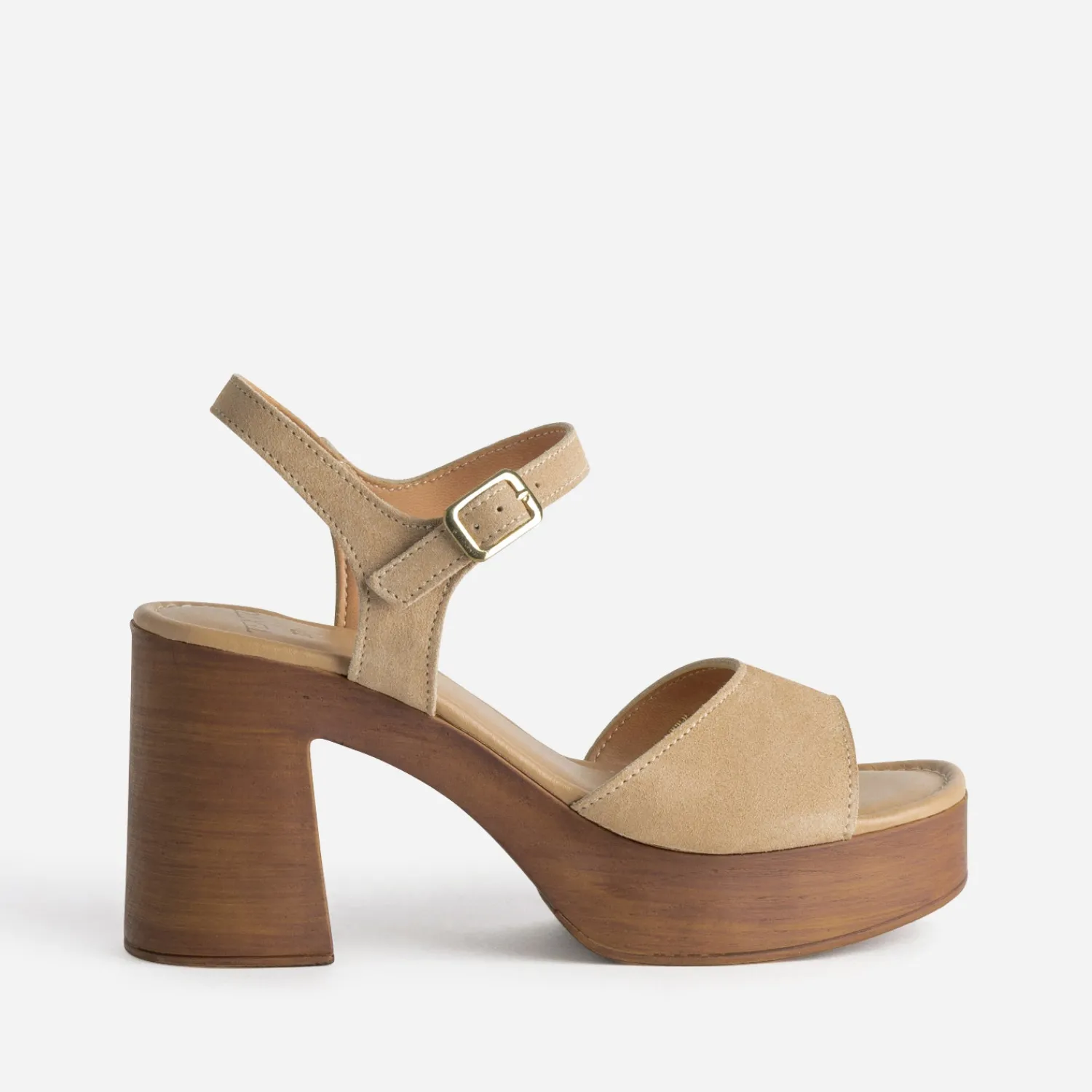 Texto Sandales^Sandale cuir velours plateforme BEIGE