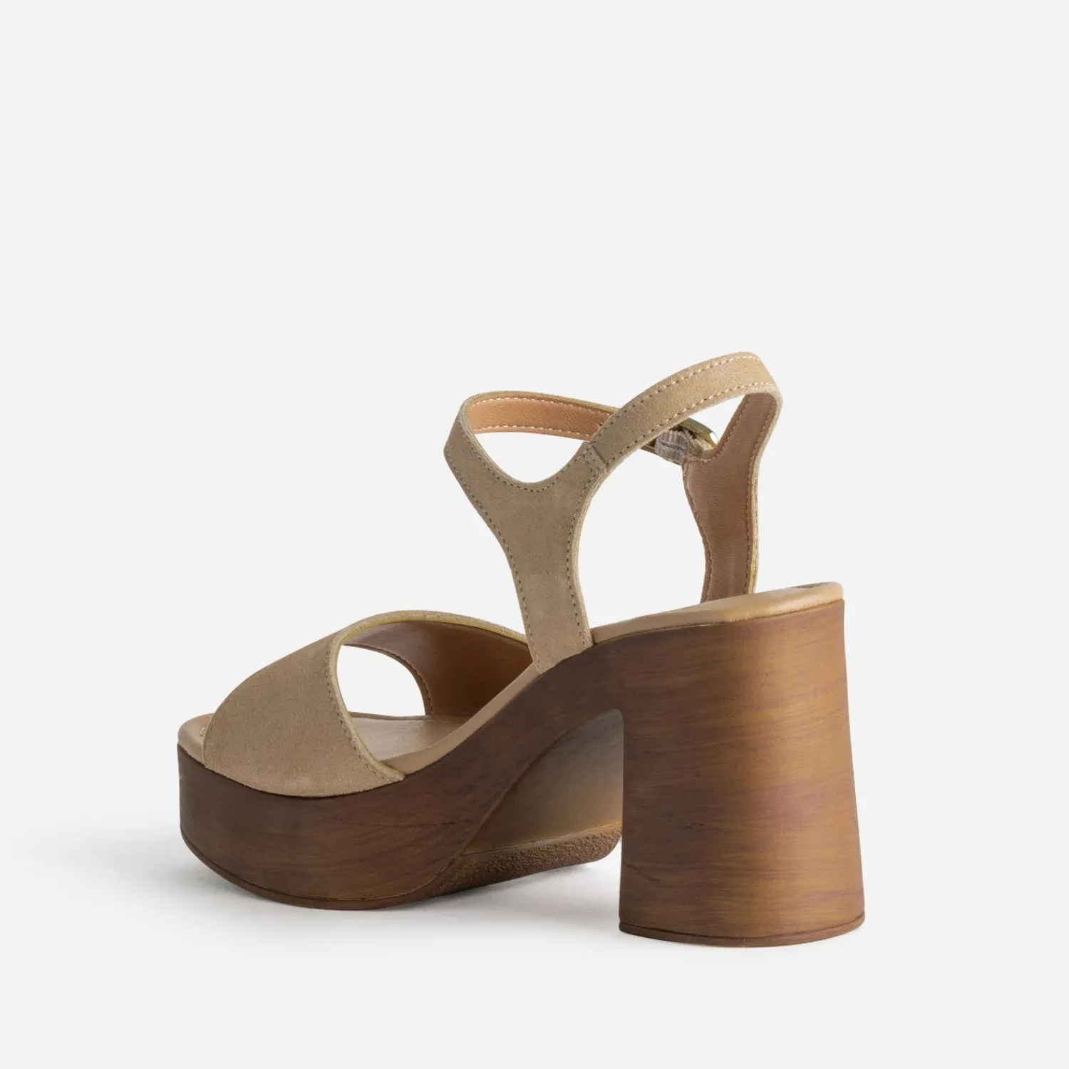Texto Sandales^Sandale cuir velours plateforme BEIGE