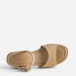 Texto Sandales^Sandale cuir velours plateforme BEIGE
