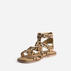 Texto Sandales^Sandale beige motif léopard cuir éco-conçu IMPRIME