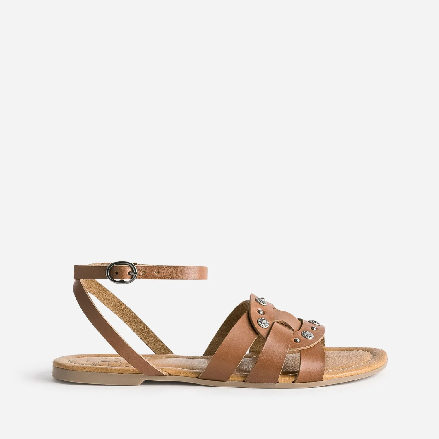Texto Sandales^Sandale éco-conçue en cuir CAMEL