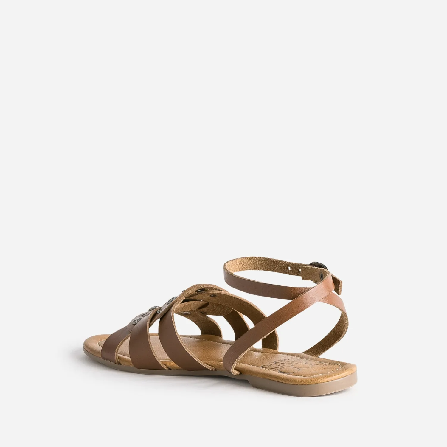 Texto Sandales^Sandale éco-conçue en cuir CAMEL