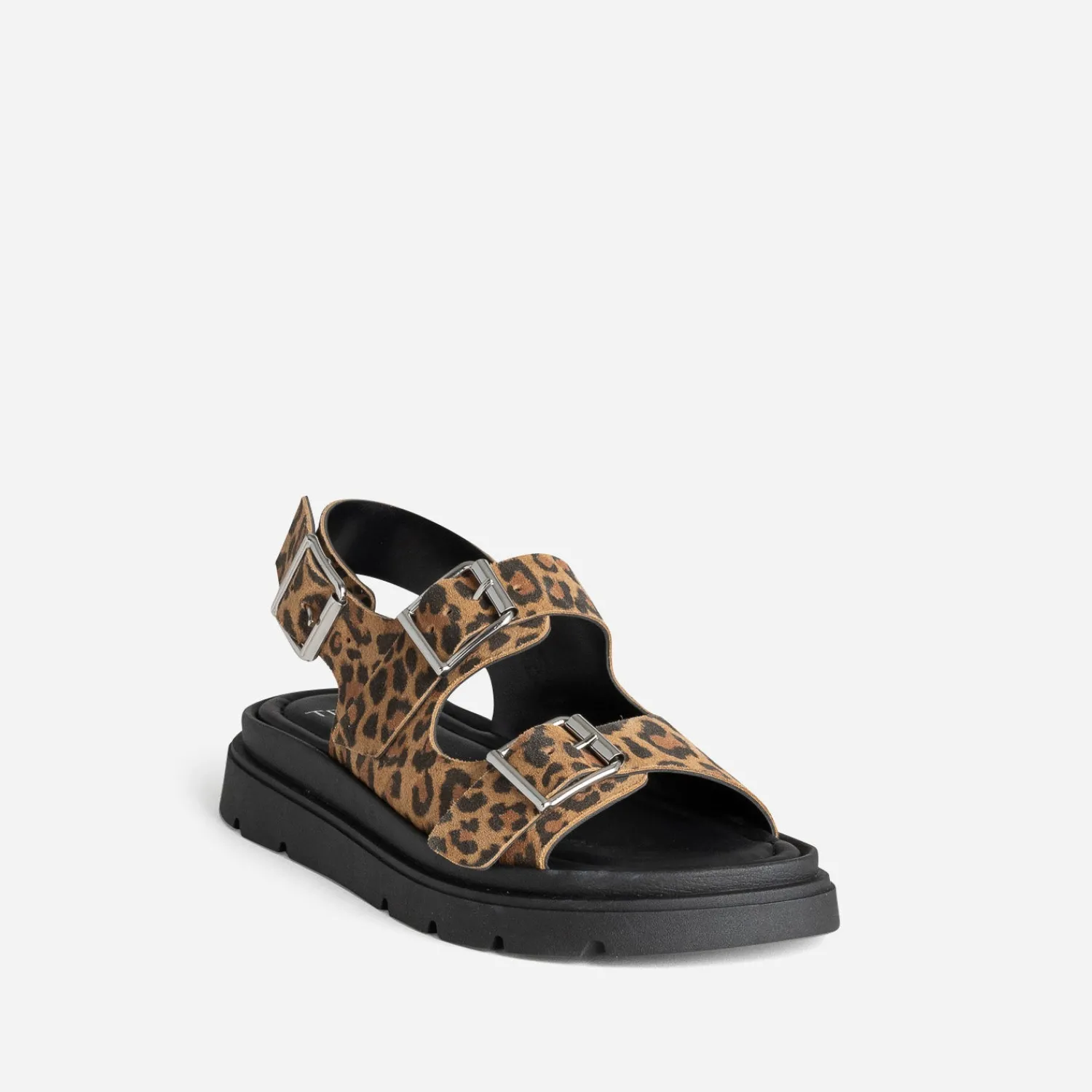 Texto Sandales^Sandale camel cuir velours motif léopard IMPRIME