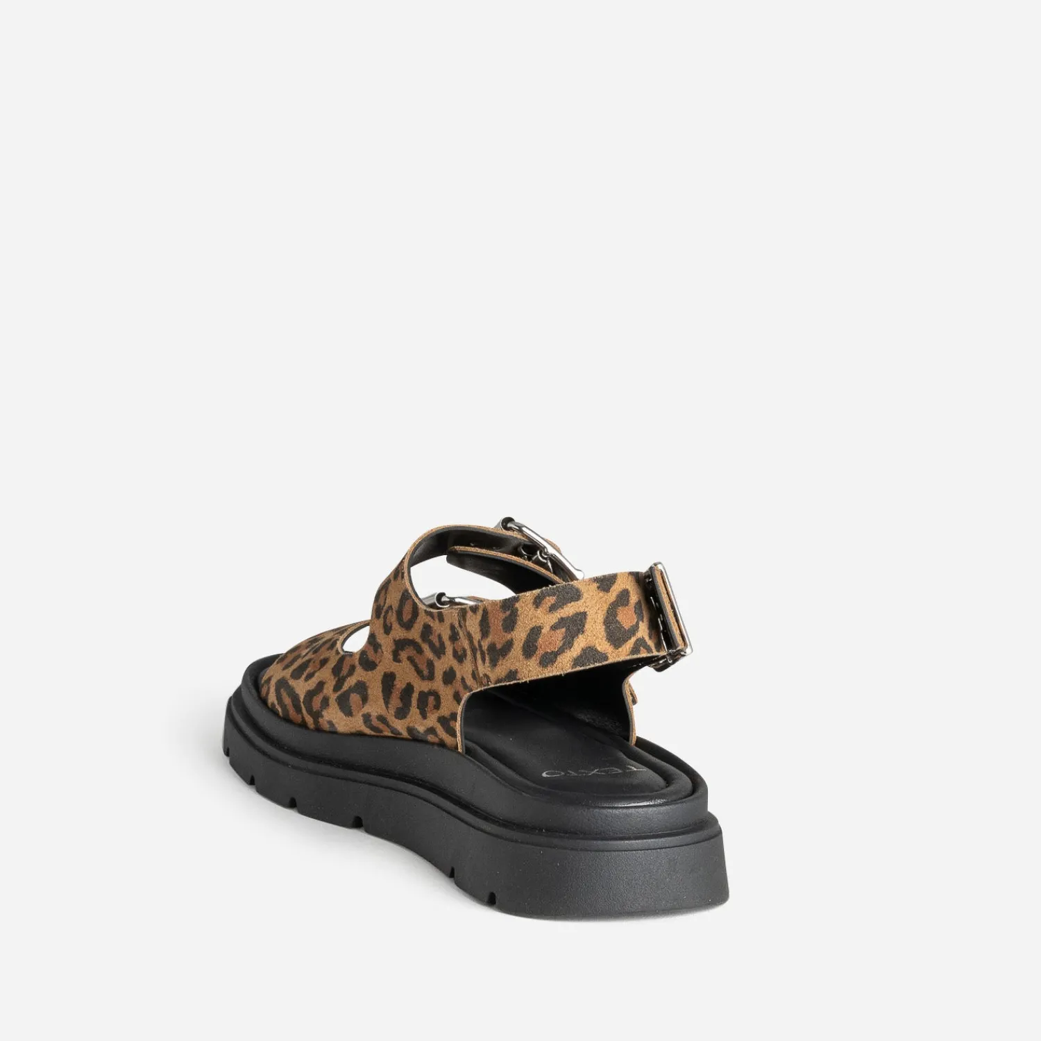 Texto Sandales^Sandale camel cuir velours motif léopard IMPRIME