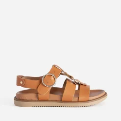 Texto Sandales^Sandale cuir multi brides COGNAC