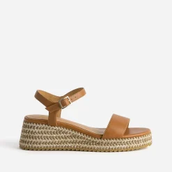 Texto Sandales^Sandale compensée camel COGNAC