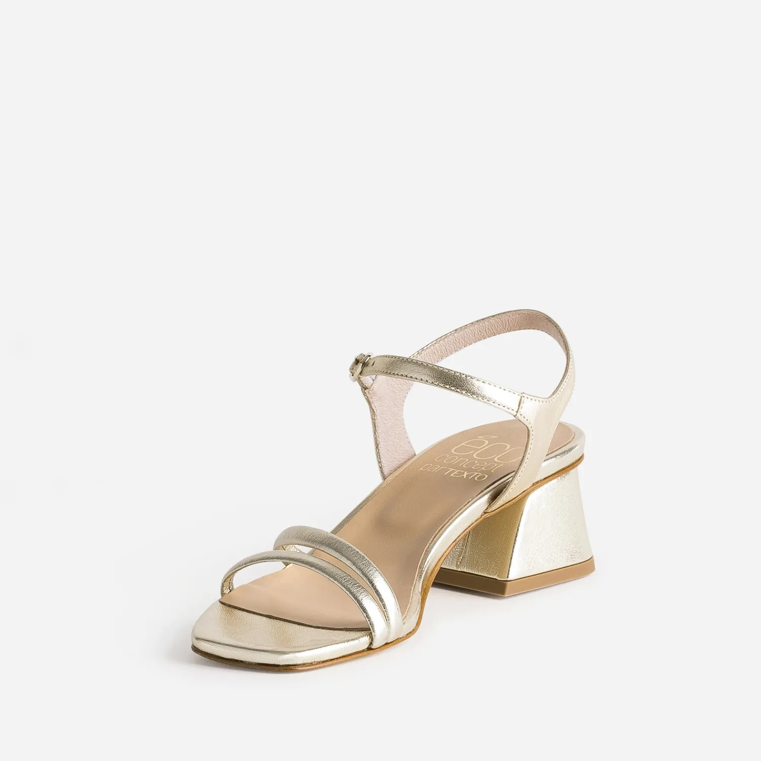 Eram Sandales^Sandale TEXTO dée éco-conçue en cuir OR