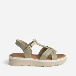 Texto Sandales^Sandale kaki clair en cuir VERT