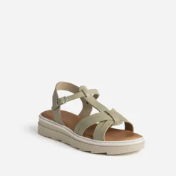 Texto Sandales^Sandale kaki clair en cuir VERT
