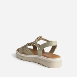 Texto Sandales^Sandale kaki clair en cuir VERT