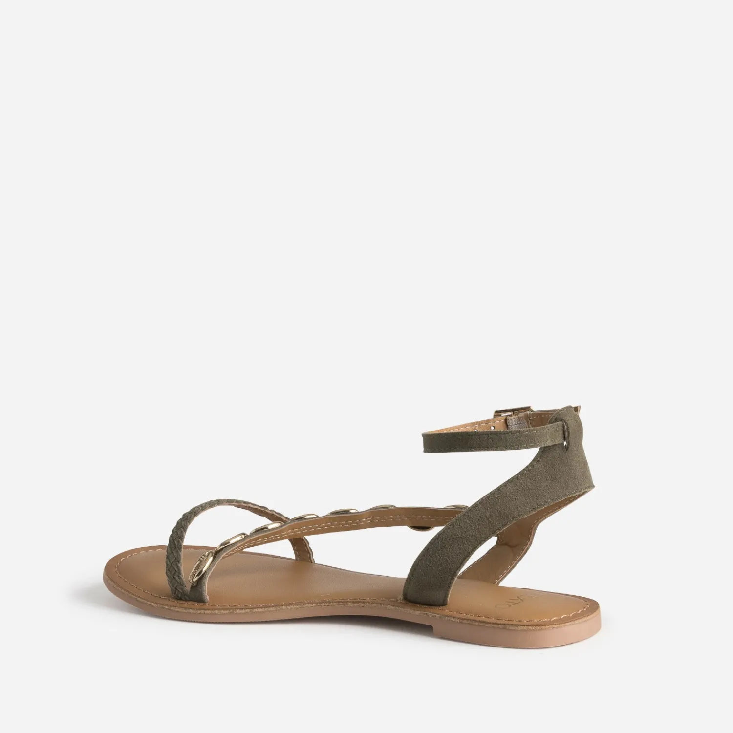 Texto Sandales^Sandale cuir velours éco-conçu KAKI