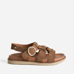 Texto Sandales^Sandale cuir velours multi brides MARRON