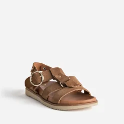 Texto Sandales^Sandale cuir velours multi brides MARRON