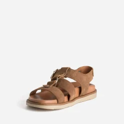 Texto Sandales^Sandale cuir velours multi brides MARRON