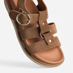 Texto Sandales^Sandale cuir velours multi brides MARRON