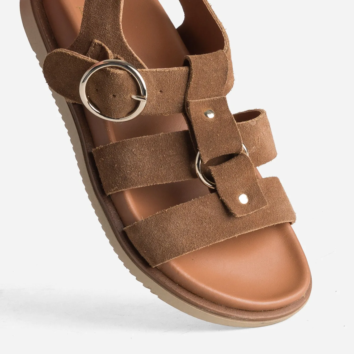 Texto Sandales^Sandale cuir velours multi brides MARRON