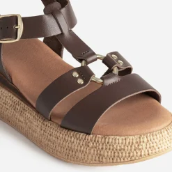 Texto Sandales^Sandale cuir MARRON