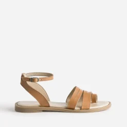 Texto Sandales^Sandale marron en cuir CAMEL