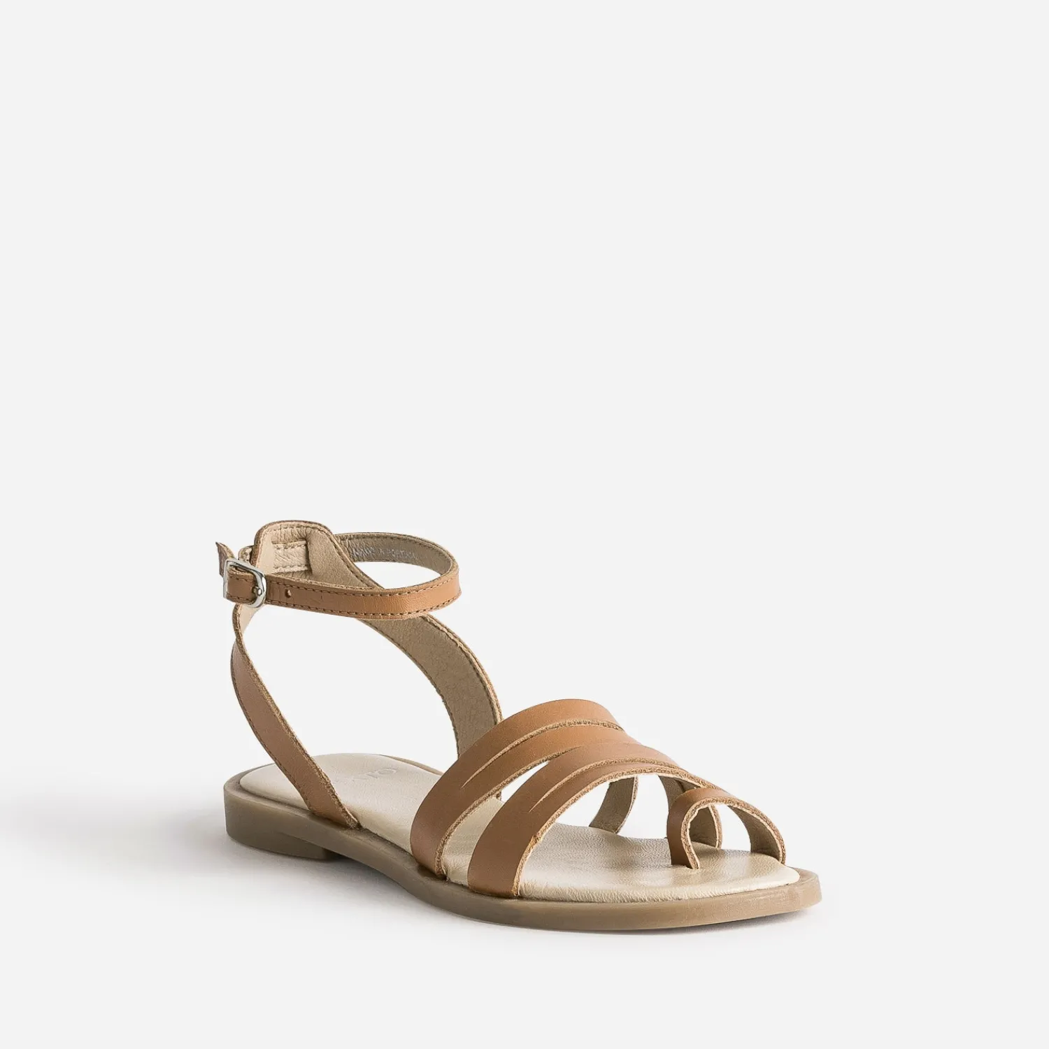 Texto Sandales^Sandale marron en cuir CAMEL