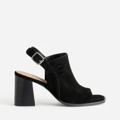 Texto Sandales^Sandale e cuir velours open-toe NOIR