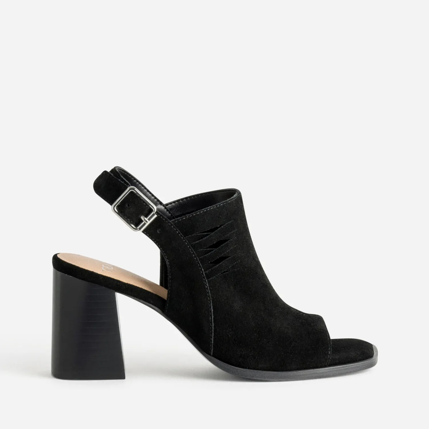Texto Sandales^Sandale e cuir velours open-toe NOIR