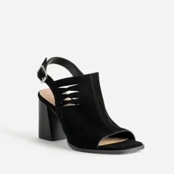 Texto Sandales^Sandale e cuir velours open-toe NOIR