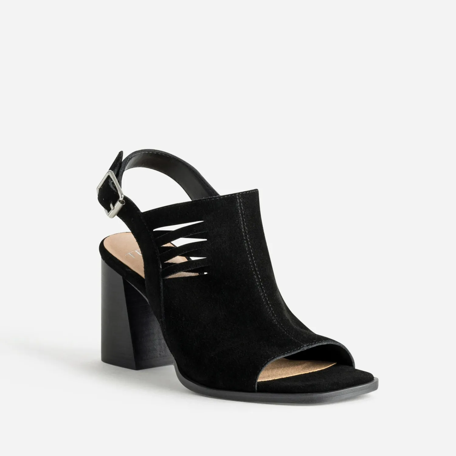 Texto Sandales^Sandale e cuir velours open-toe NOIR