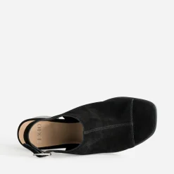 Texto Sandales^Sandale e cuir velours open-toe NOIR