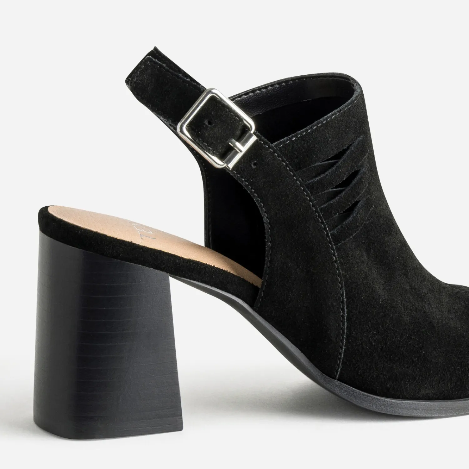 Texto Sandales^Sandale e cuir velours open-toe NOIR