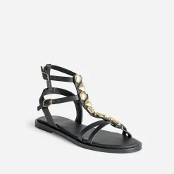Texto Sandales^Sandale e cuir bride-bijou NOIR