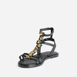 Texto Sandales^Sandale e cuir bride-bijou NOIR