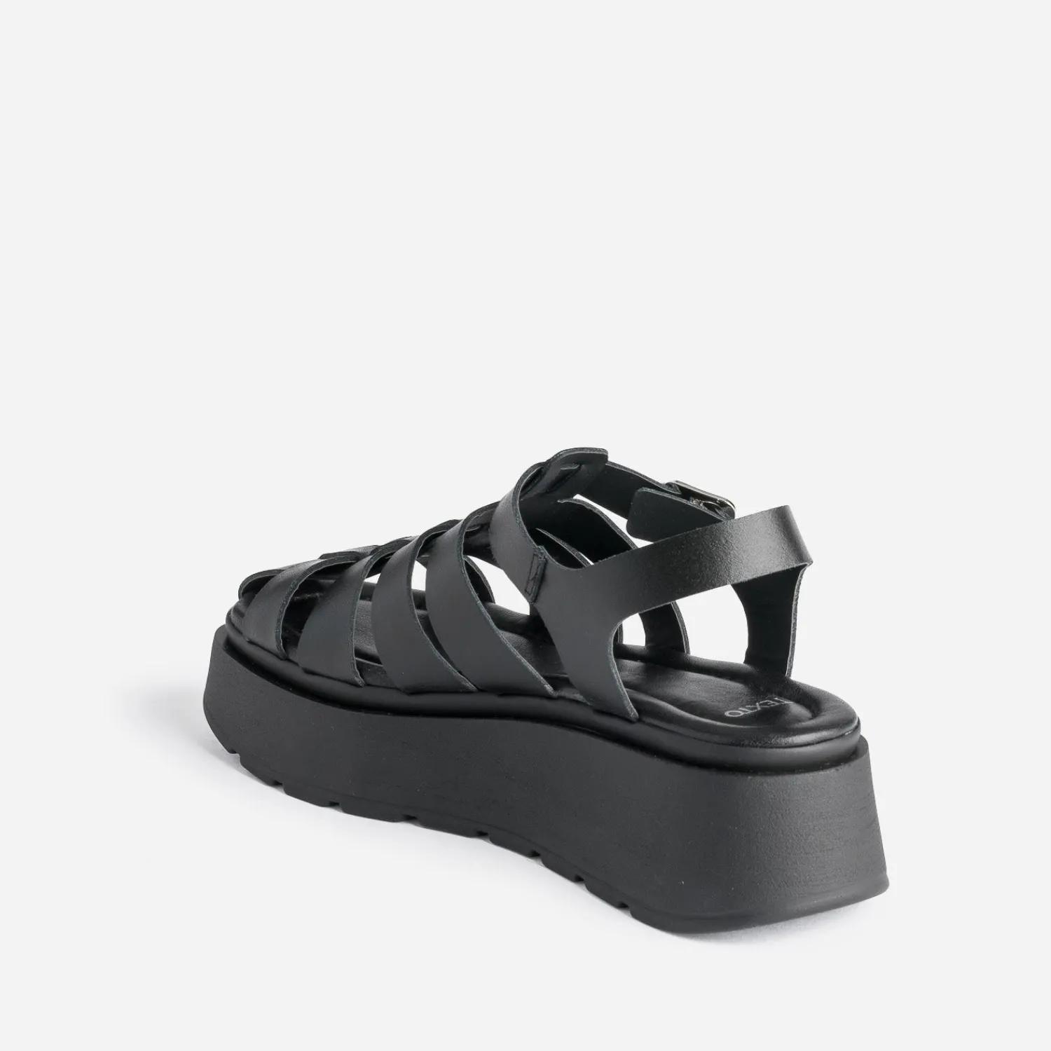 Texto Sandales^Sandale e en cuir semelle plateforme NOIR