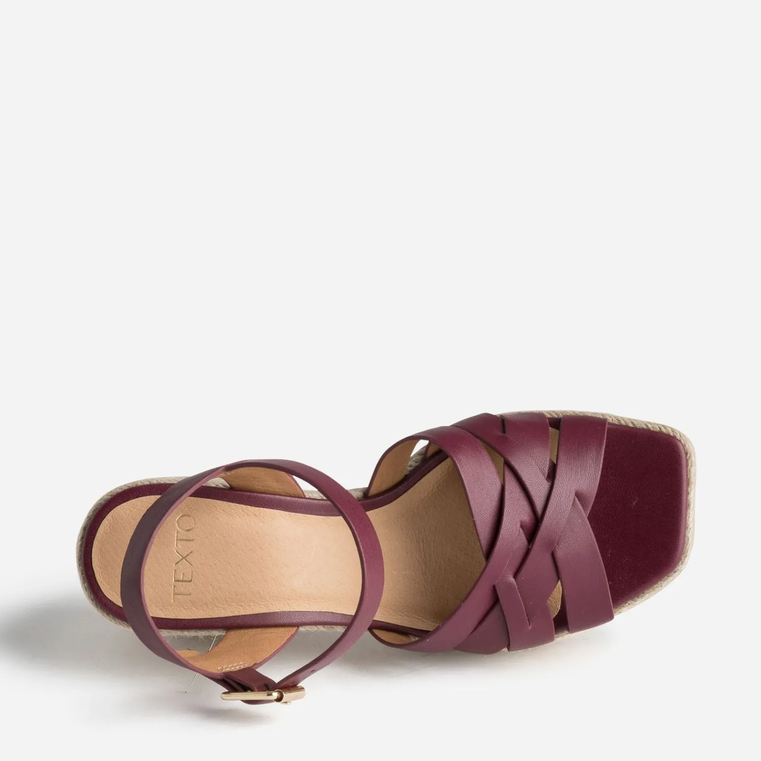 Texto Sandales^Sandale prune en cuir talon corde VIOLET