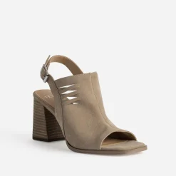Texto Sandales^Sandale cuir velours open-toe TAUPE