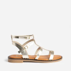 Eram Sandales^Sandale-spartiate camel cuir OR