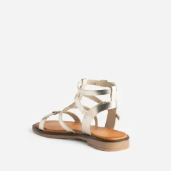 Eram Sandales^Sandale-spartiate camel cuir OR