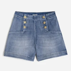 Texto Shorts^Short à pont en jean BLEU