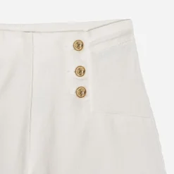 Texto Shorts^Short à pont en jean BLANC