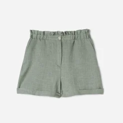 Texto Shorts^Short vert sauge taille haute KAKI
