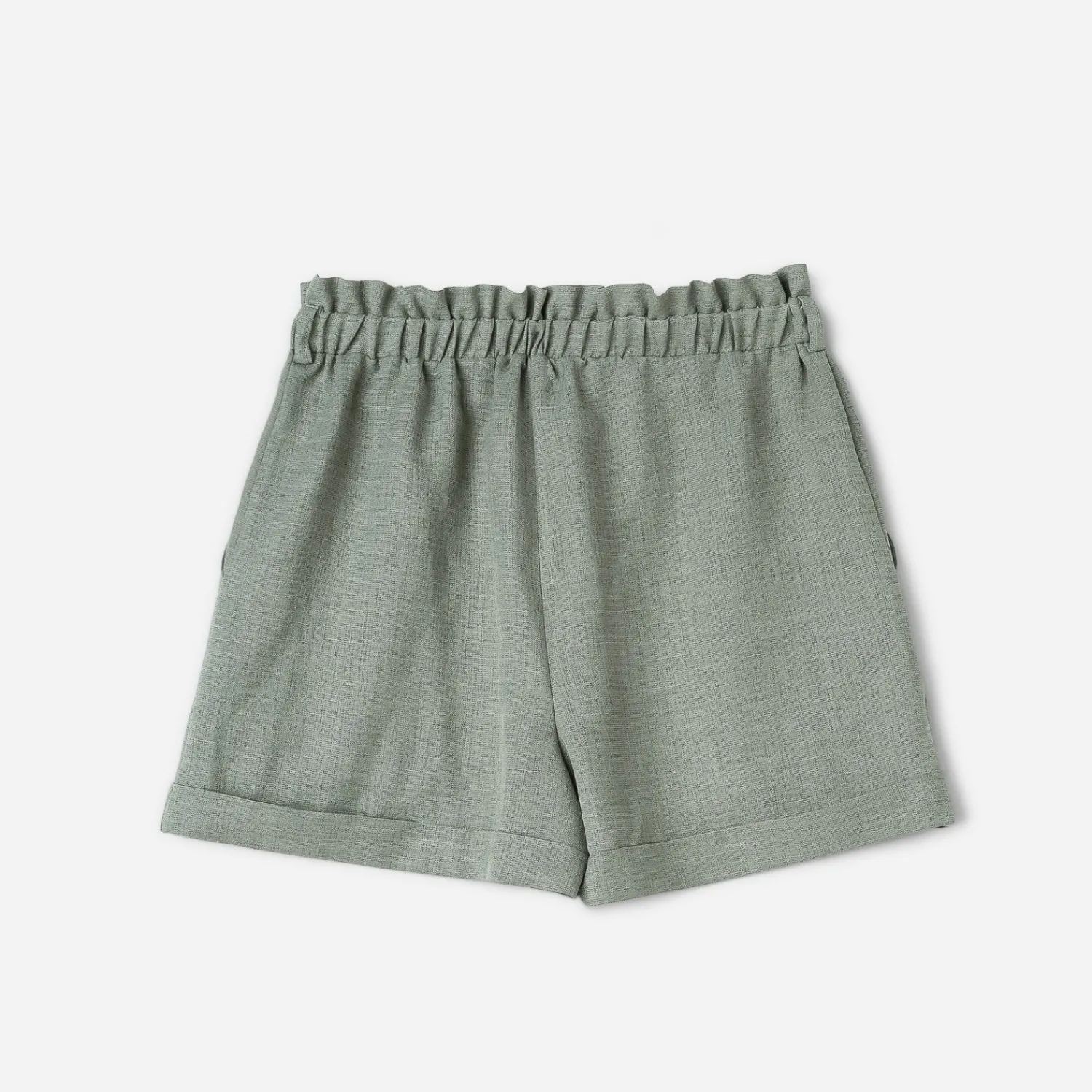 Texto Shorts^Short vert sauge taille haute KAKI