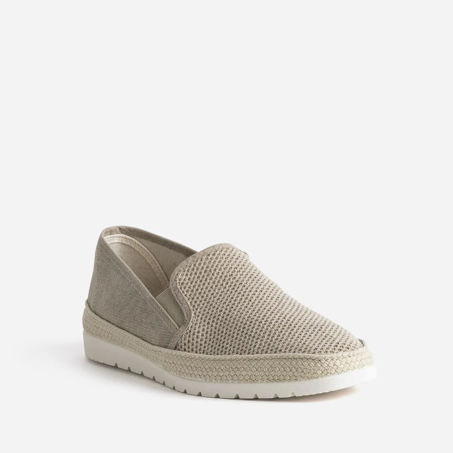 Eram Espadrilles^Slip-on en toile bi-matière BEIGE