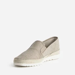 Eram Espadrilles^Slip-on en toile bi-matière BEIGE