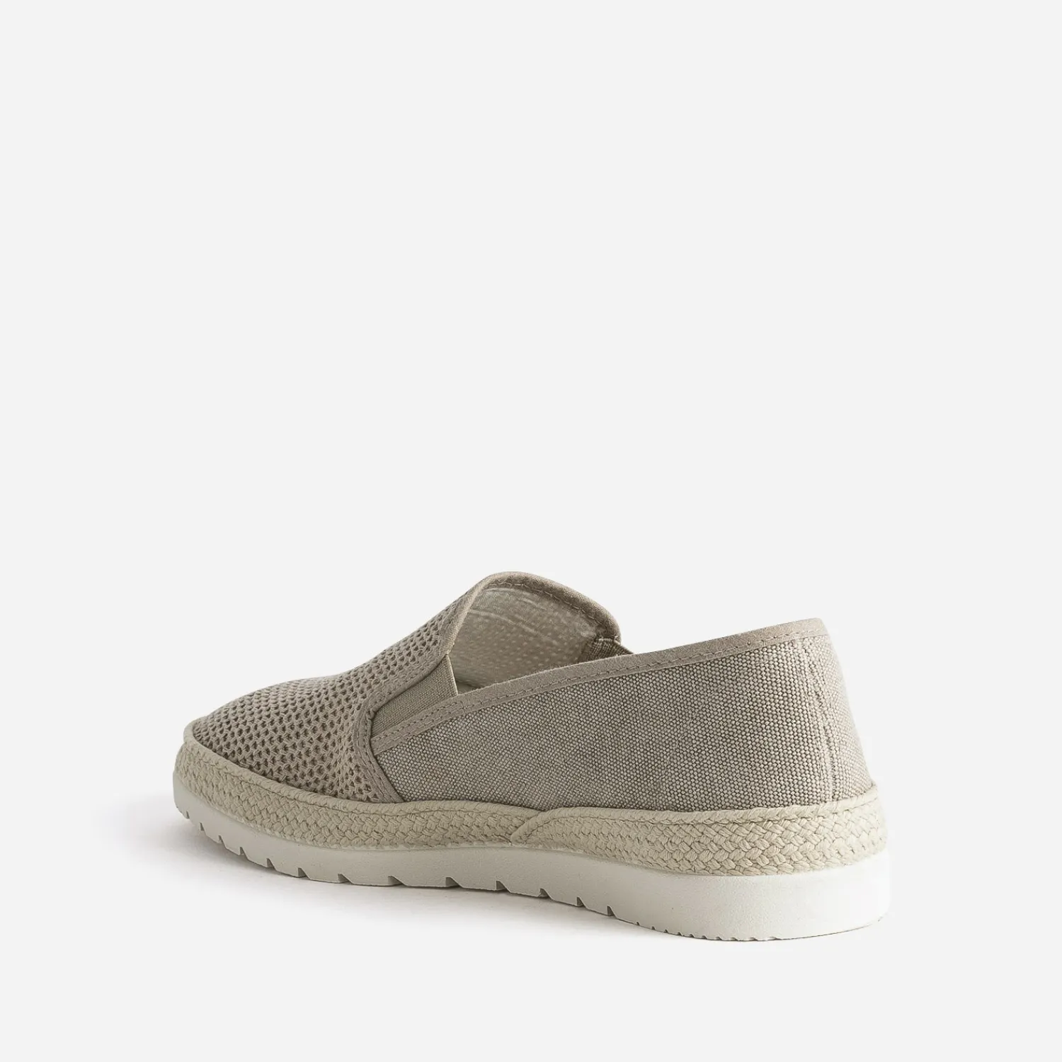Eram Espadrilles^Slip-on en toile bi-matière BEIGE