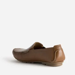 FRANCE ARNO Mocassins^Slip-on cuir COGNAC